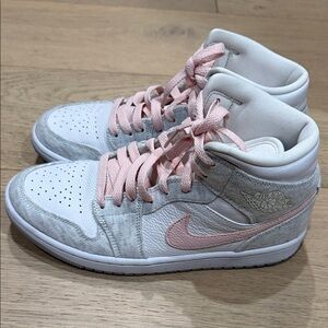 Women’s Pink & White High-Top Sneakers